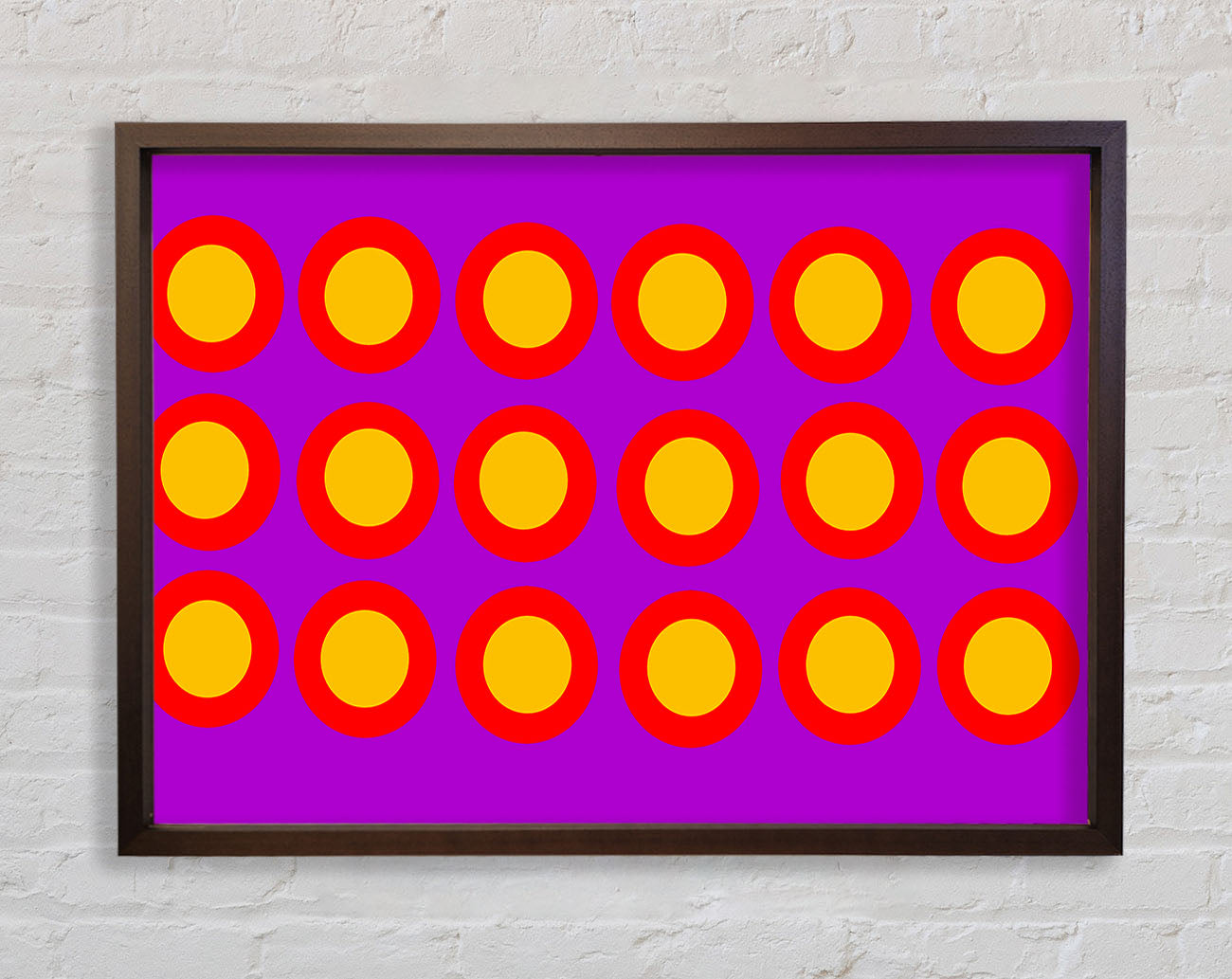Circles Of Light Yellow On Purple Framed Wall Art