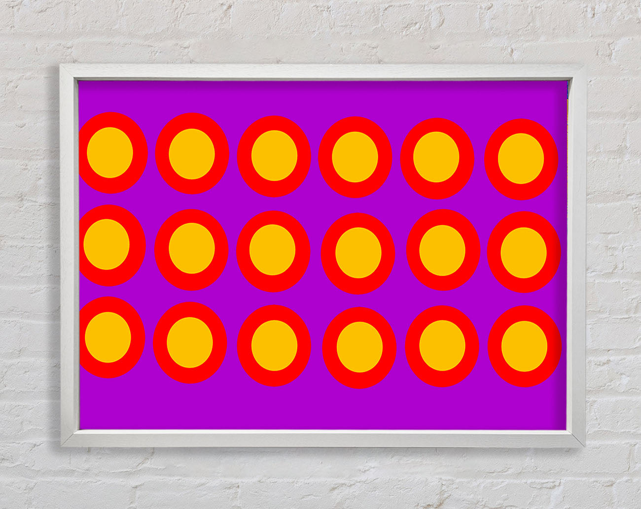 Circles Of Light Yellow On Purple Framed Wall Art
