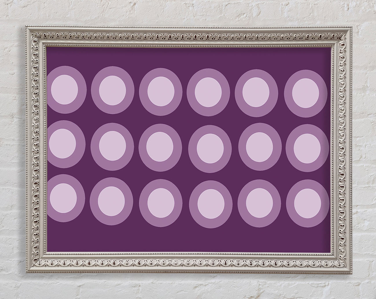 Circles Of Light Lilac On Lilac Framed Wall Art