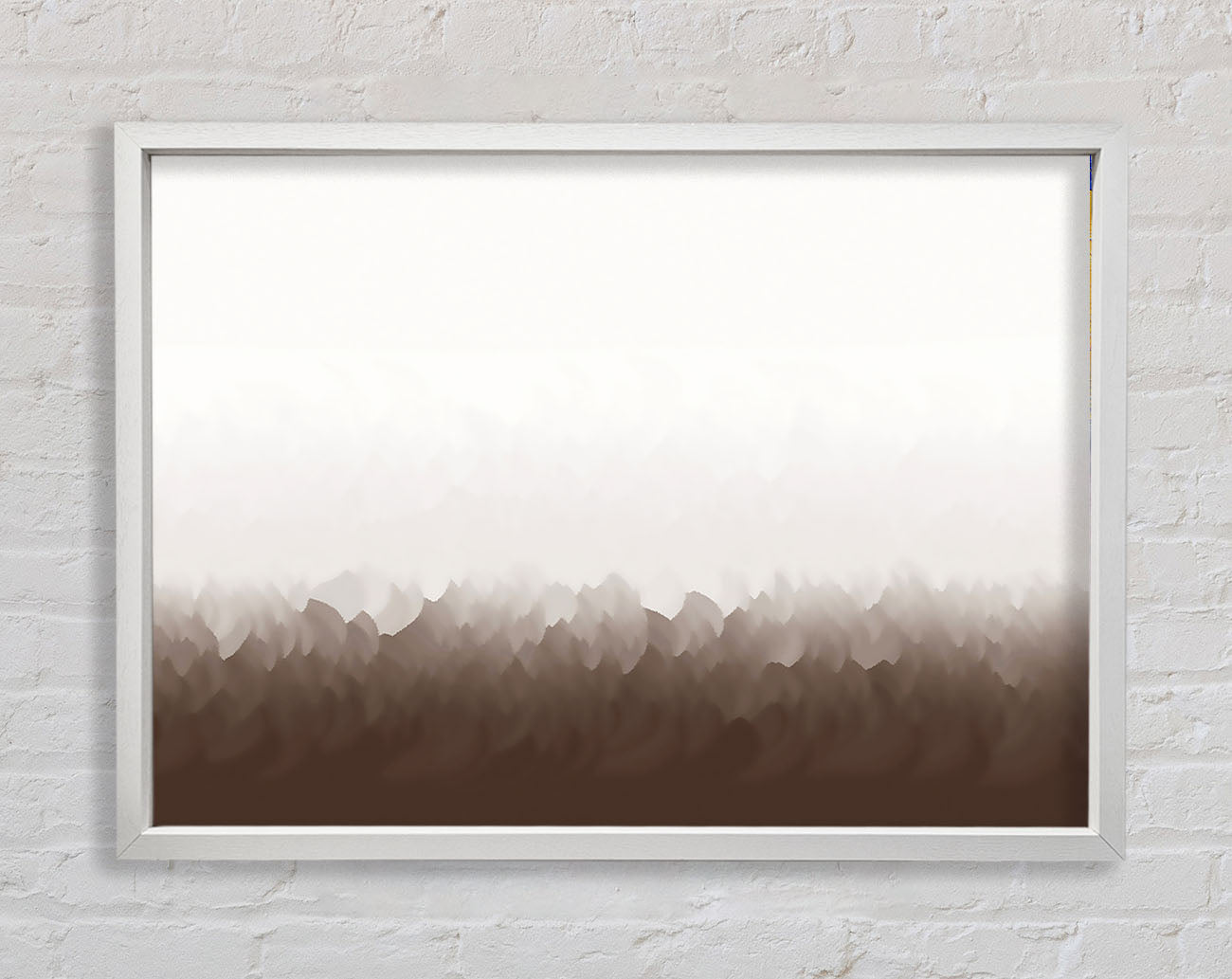 Abstract Ocean Beige On White Framed Wall Art
