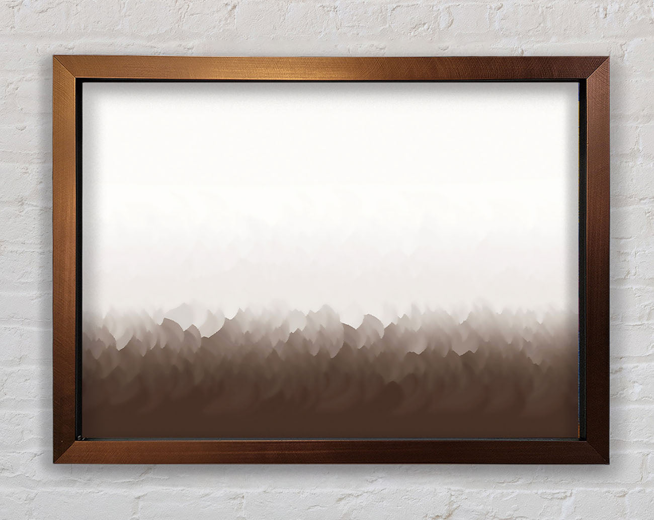 Abstract Ocean Beige On White Framed Wall Art