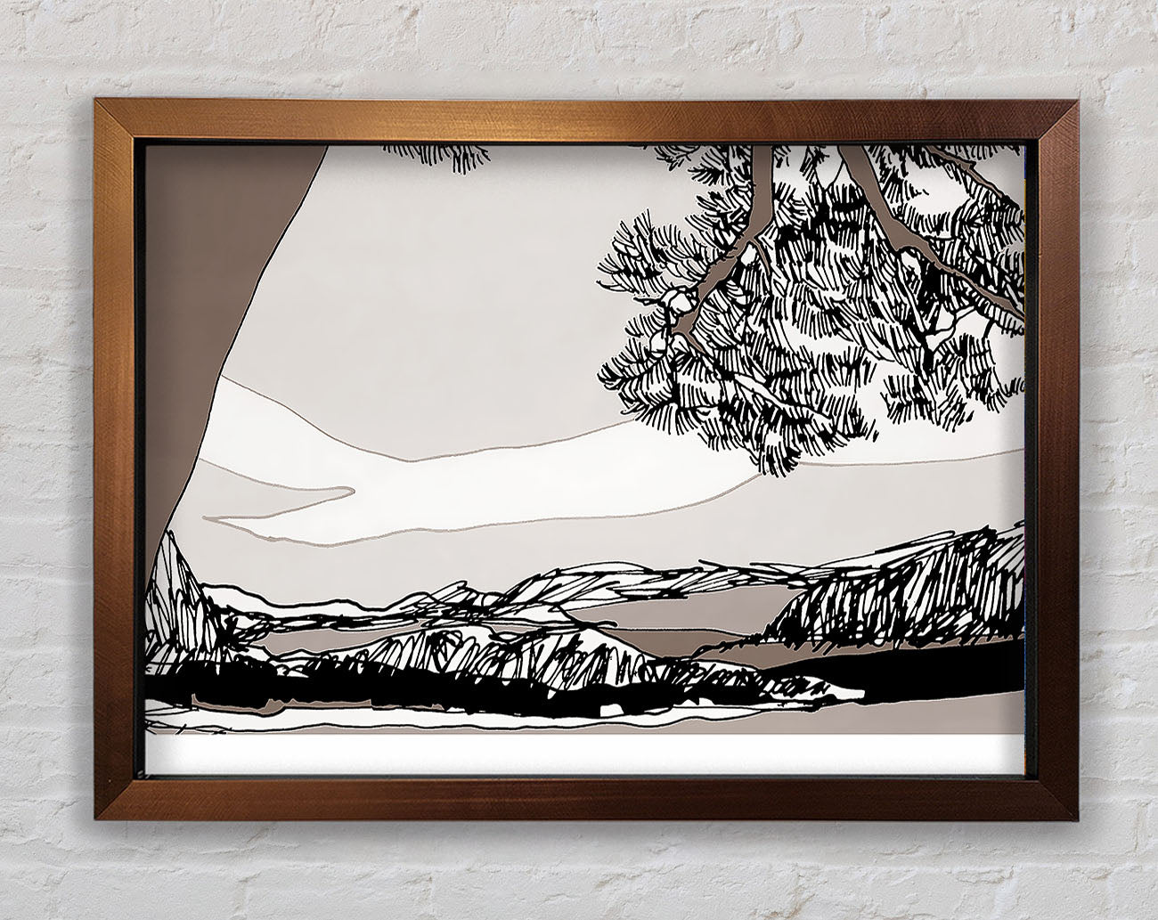 Caramel Waves Framed Wall Art