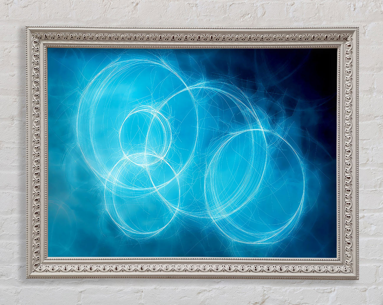 Blue Circular Elusion Framed Wall Art
