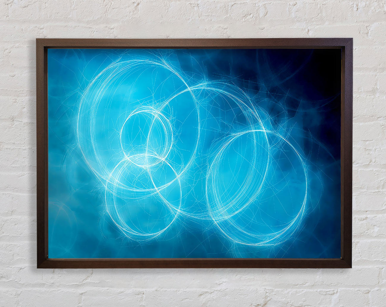 Blue Circular Elusion Framed Wall Art