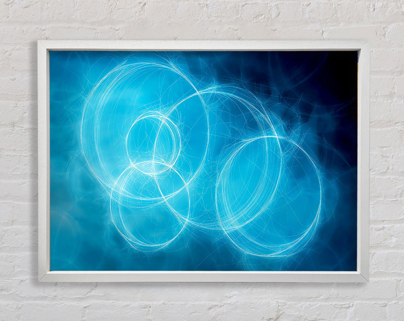 Blue Circular Elusion Framed Wall Art