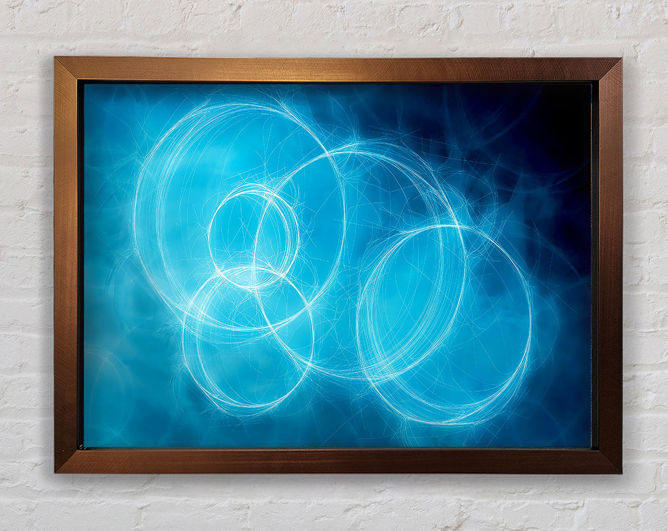 Blue Circular Elusion Framed Wall Art