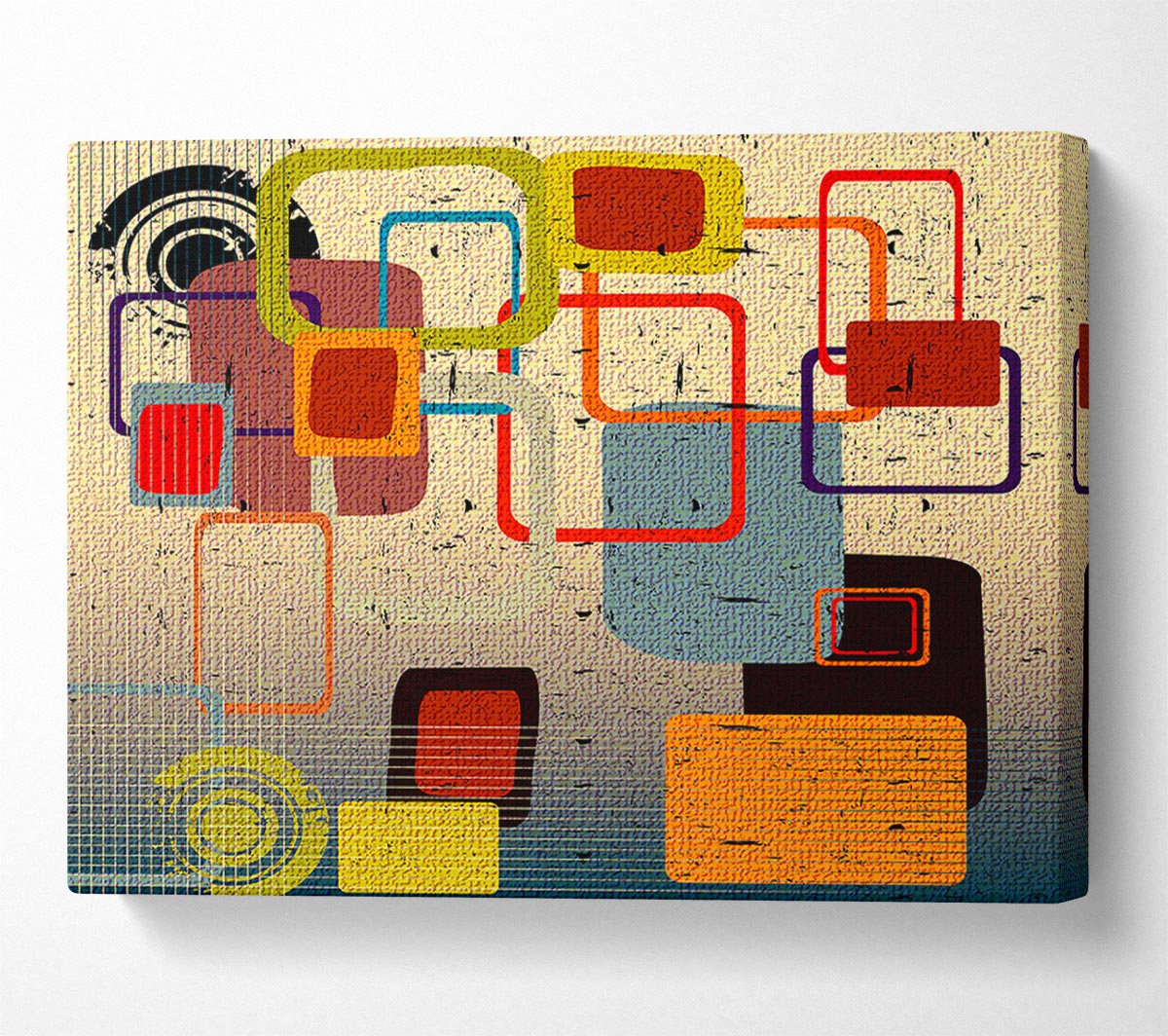 Retro Squares Canvas Wall Art