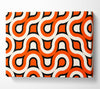 Graphical Maze Orange Canvas Wall Art