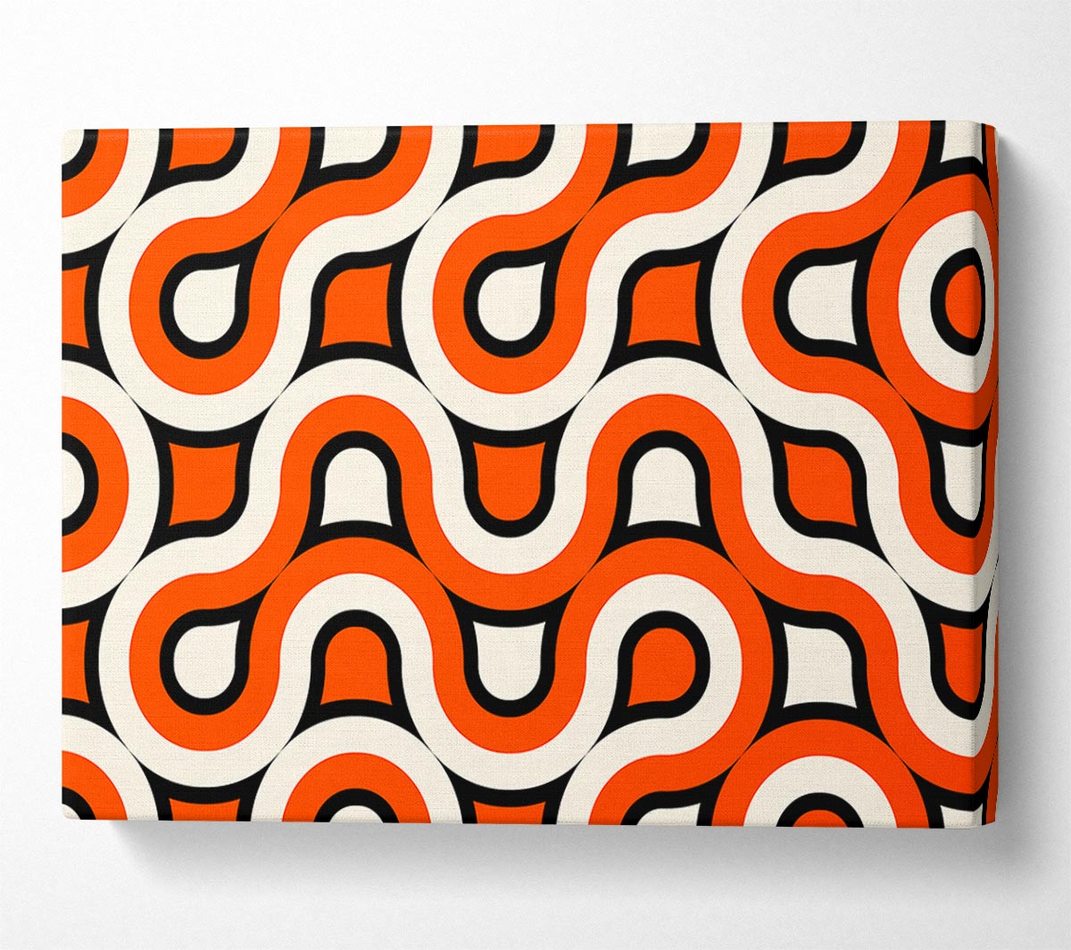 Graphical Maze Orange Canvas Wall Art