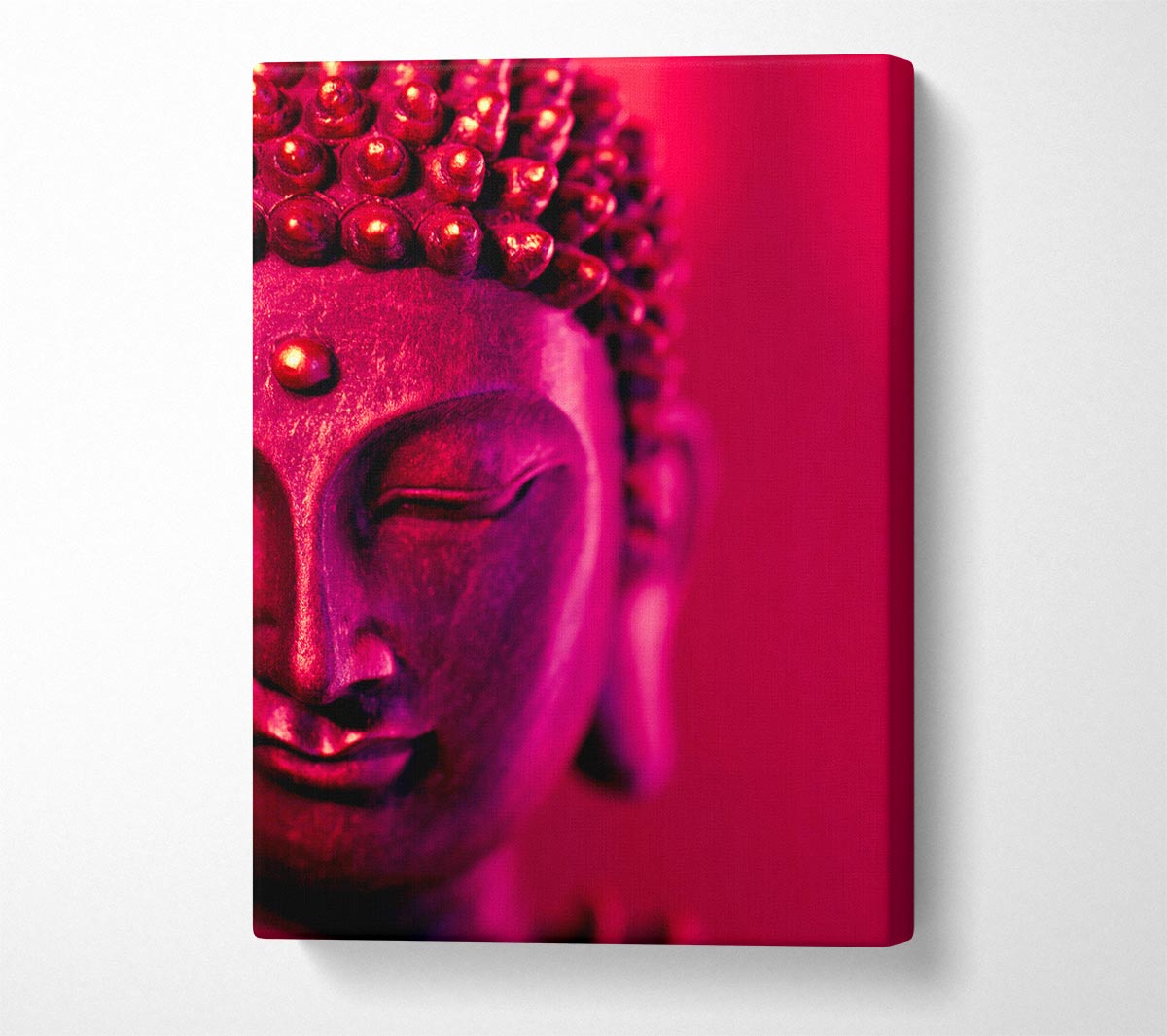 Buddha Face Pink Canvas Wall Art