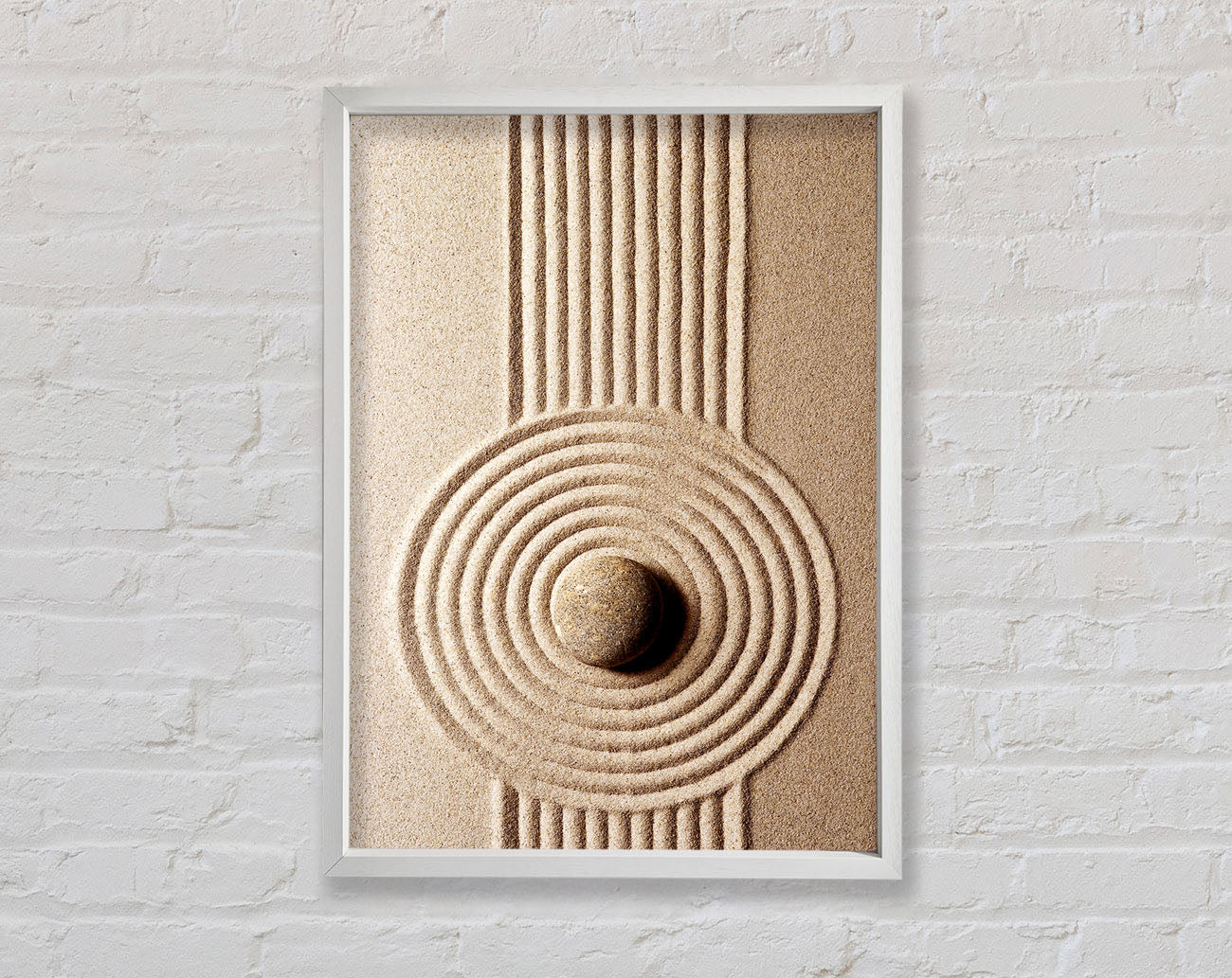 Circular Sand Script Zen Framed Wall Art