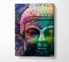Retro Rainbow Buddha Canvas Wall Art