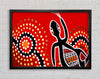Aboriginal Red Gecko Sun Framed Wall Art