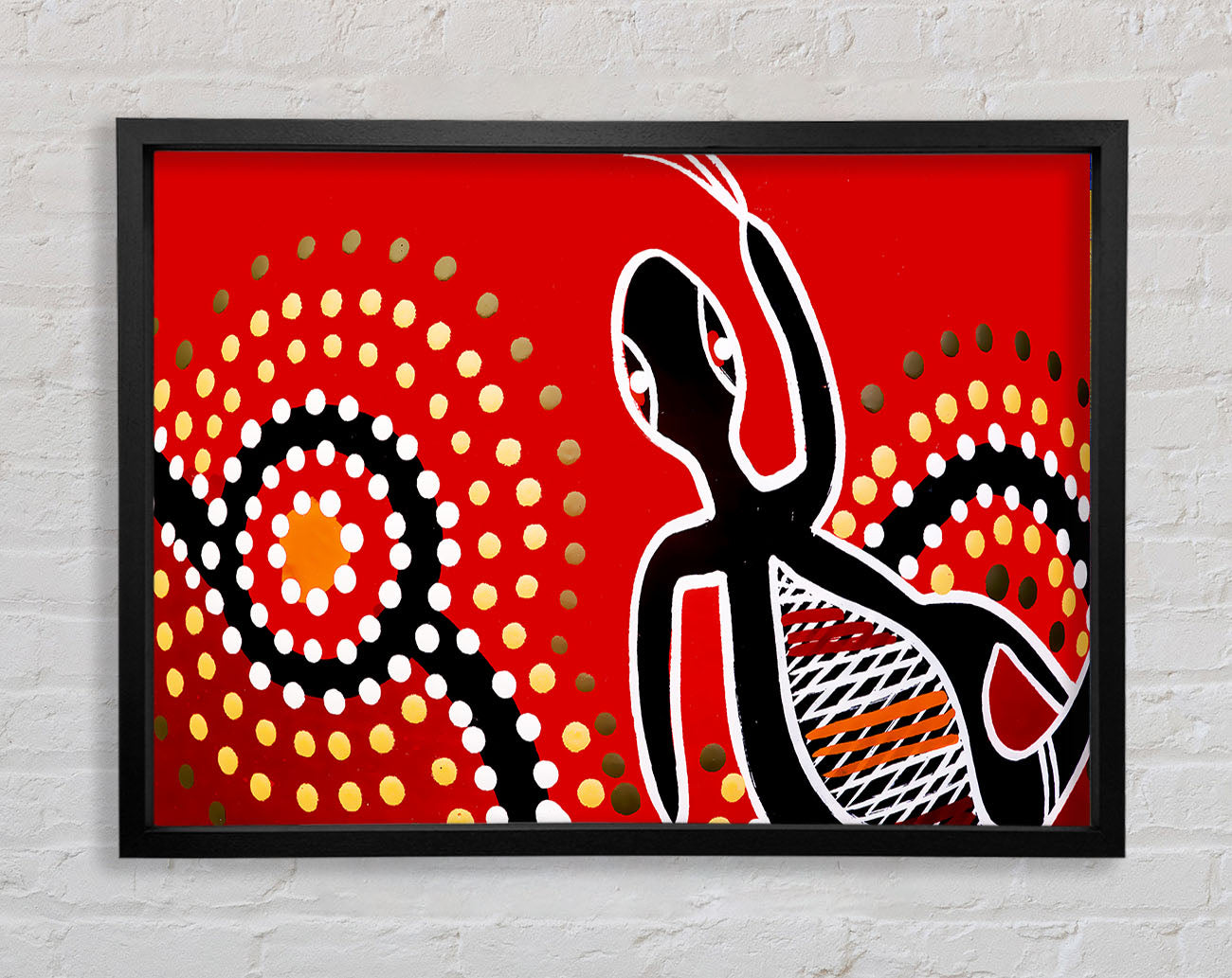 Aboriginal Red Gecko Sun Framed Wall Art