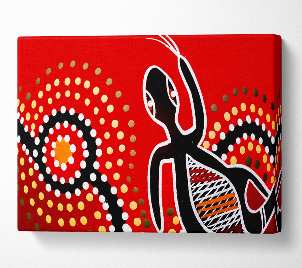 Aboriginal Red Gecko Sun Canvas Wall Art