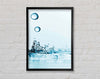 Blue Water Droplet Splash Framed Wall Art