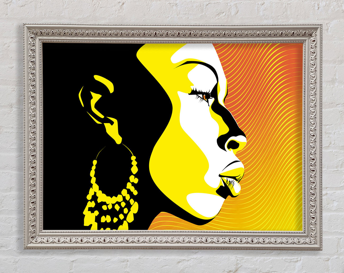 African Female Bathed In Golden Light Framed Wall Art