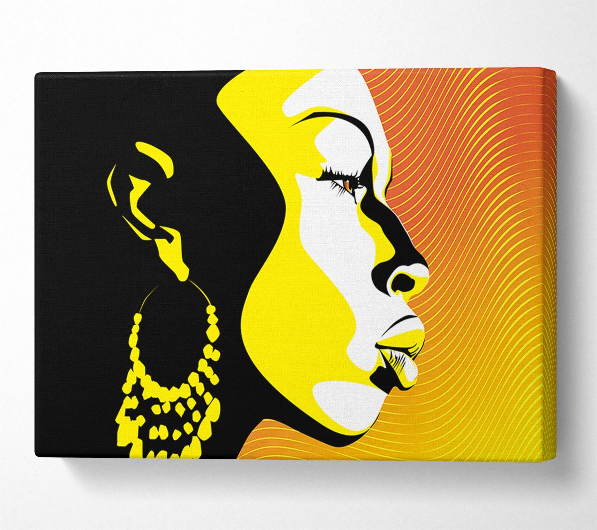 African Female Bathed In Golden Light Canvas Wall Art