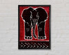 Aboriginal Red Elephant Framed Wall Art