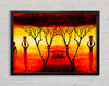 African Women Working In The Blazing Red Fields Framed Wall Art