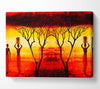 African Women Working In The Blazing Red Fields Canvas Wall Art