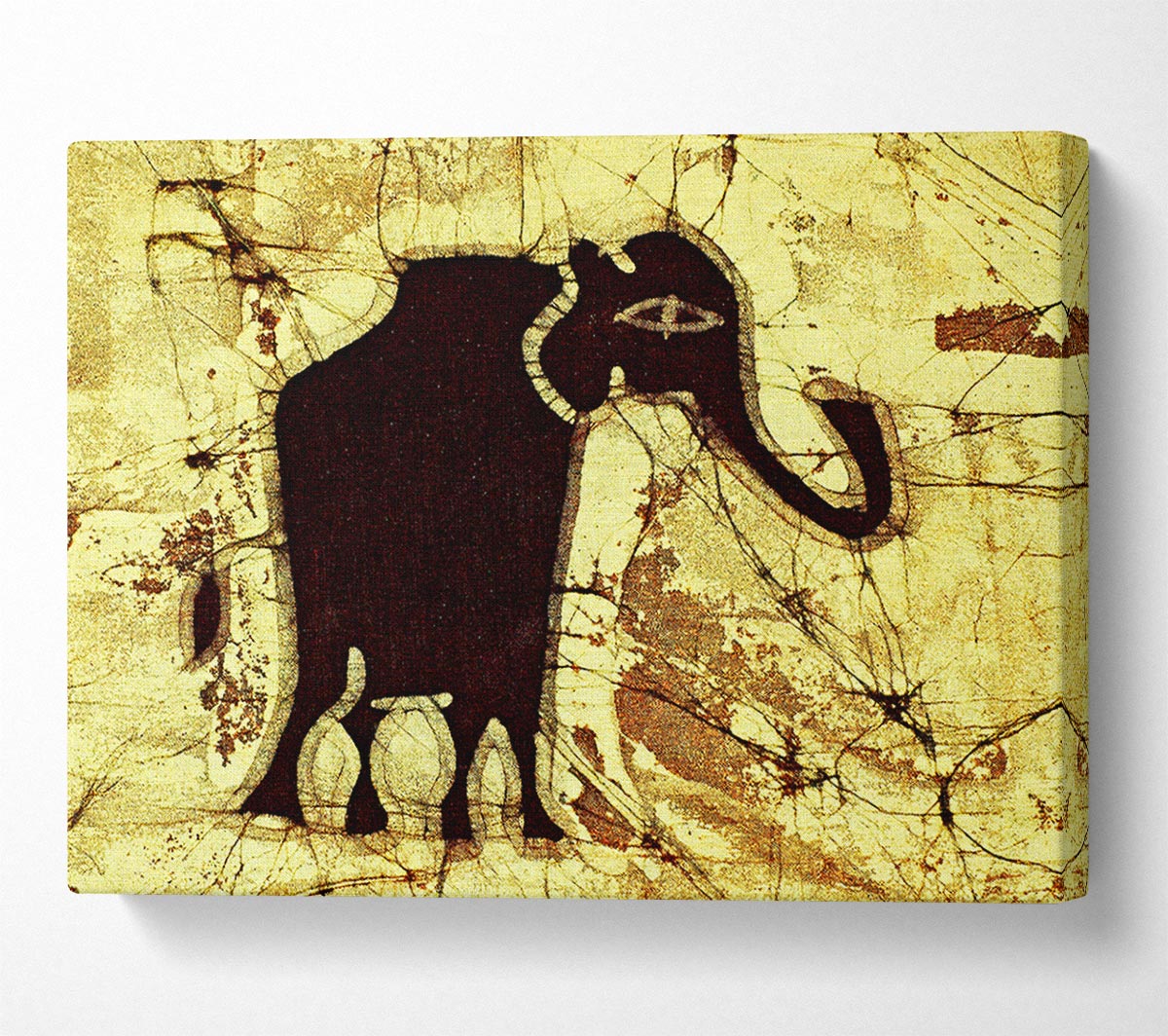 Tribal Elephant Brown Canvas Wall Art