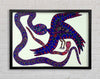 Aboriginal Snake Bird Framed Wall Art