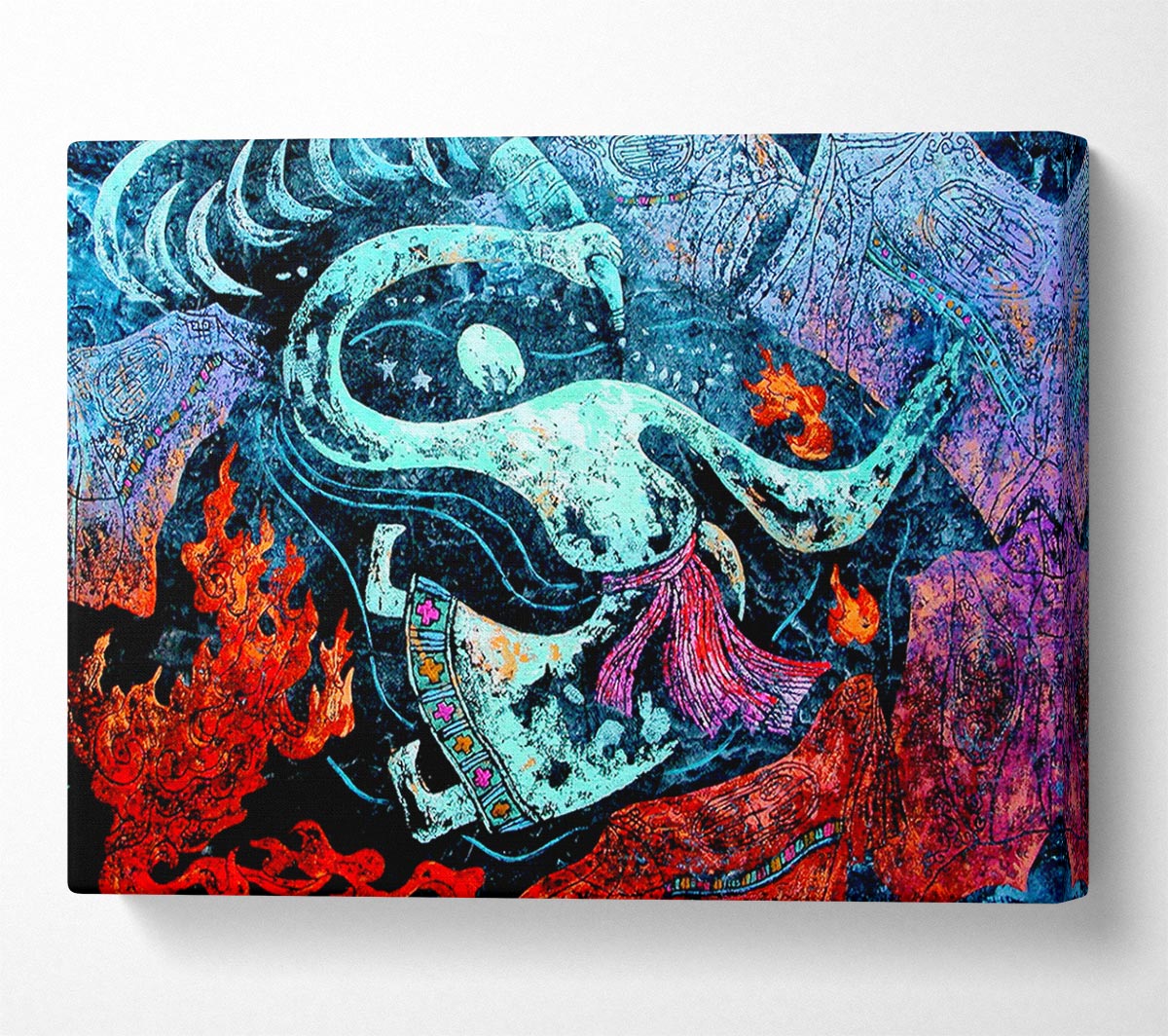 Tibetan Blue Warrior Canvas Wall Art