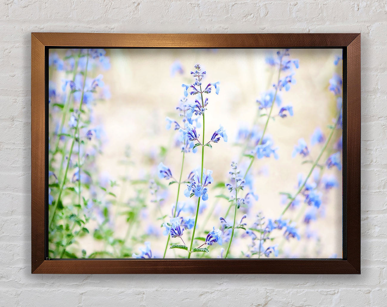 Blue Small Flowers Framed Wall Art
