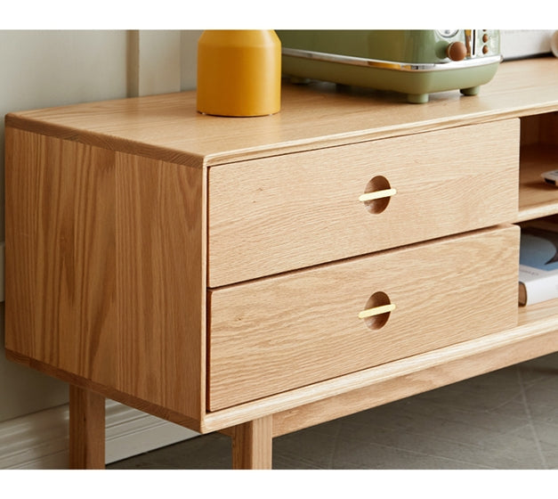 Haygashen Rattan TV Stand, Oak