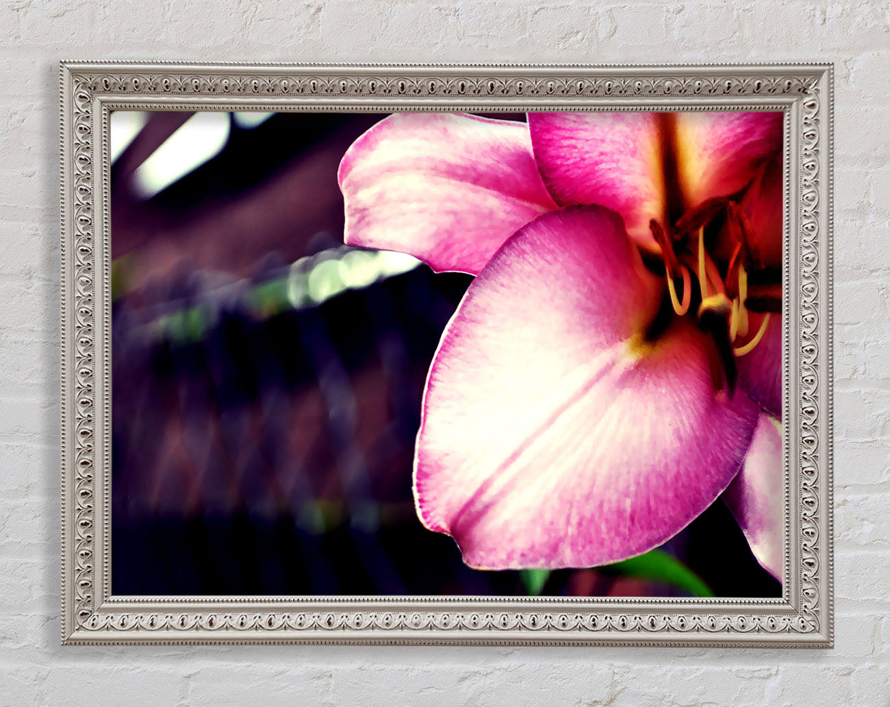 Close_up Of A Pink Petal Framed Wall Art