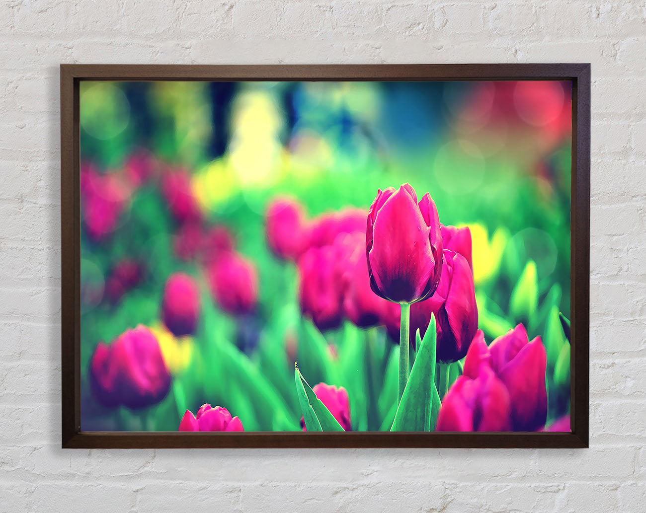 Cerise Tulip Garden Framed Wall Art