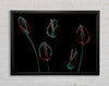 Abstract Neon Night Flowers Framed Wall Art