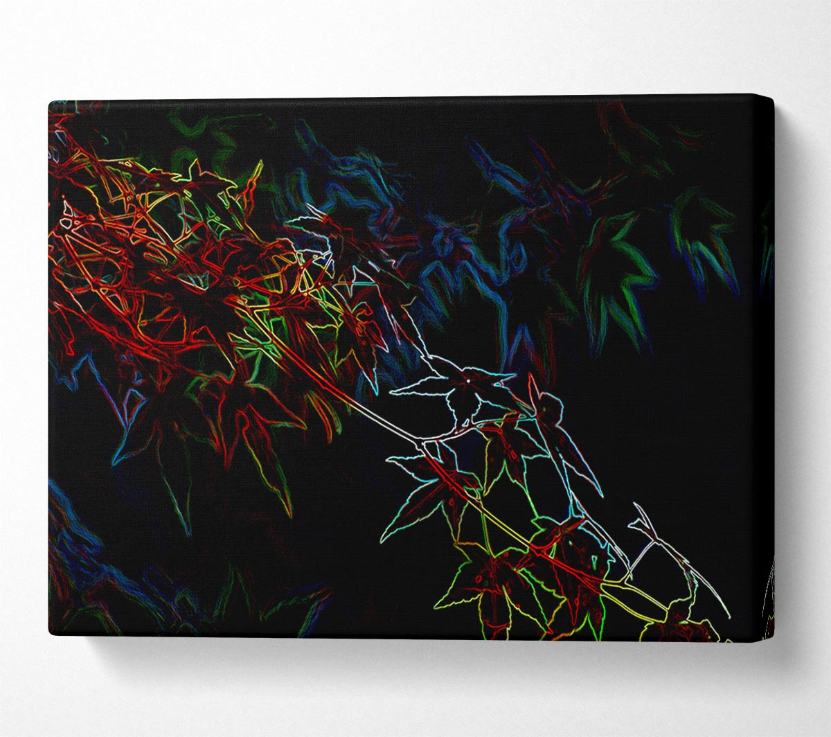 Abstarct Neon Floral 08 Canvas Wall Art