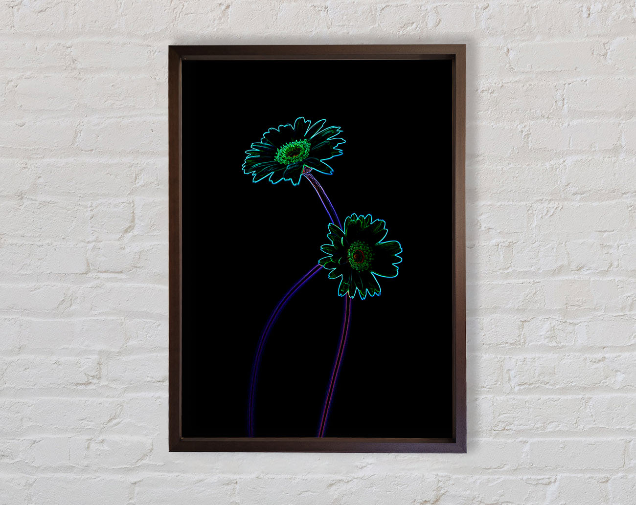 Abstract Neon Floral 26 Framed Wall Art