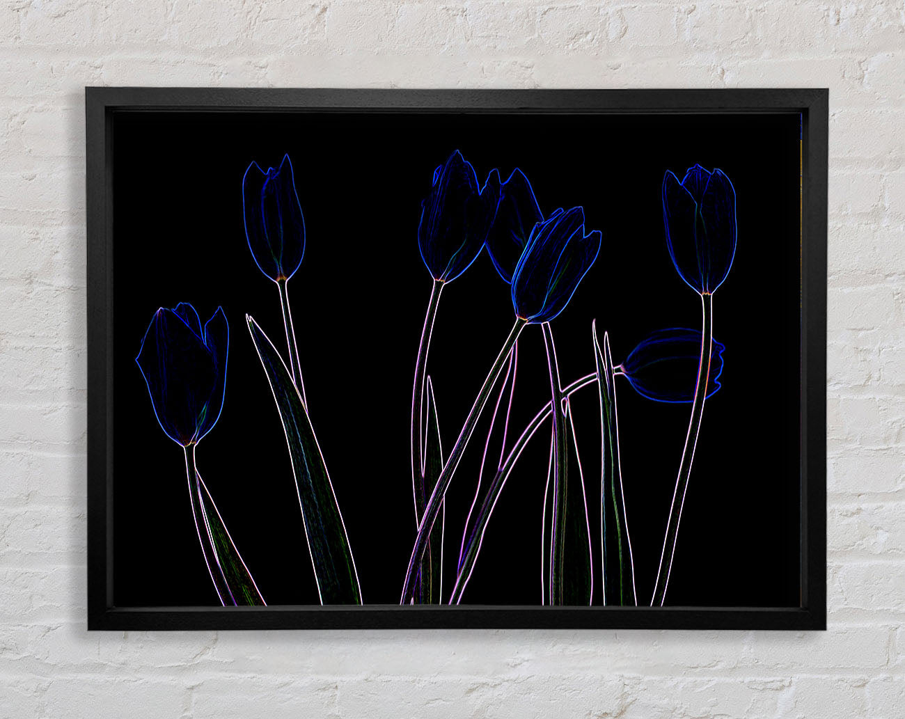 Abstract Neon Floral 23 Framed Wall Art