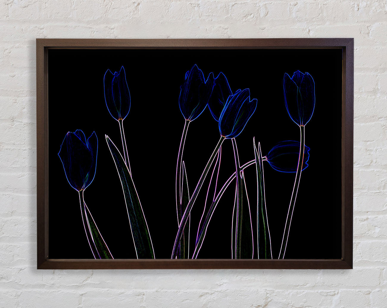Abstract Neon Floral 23 Framed Wall Art
