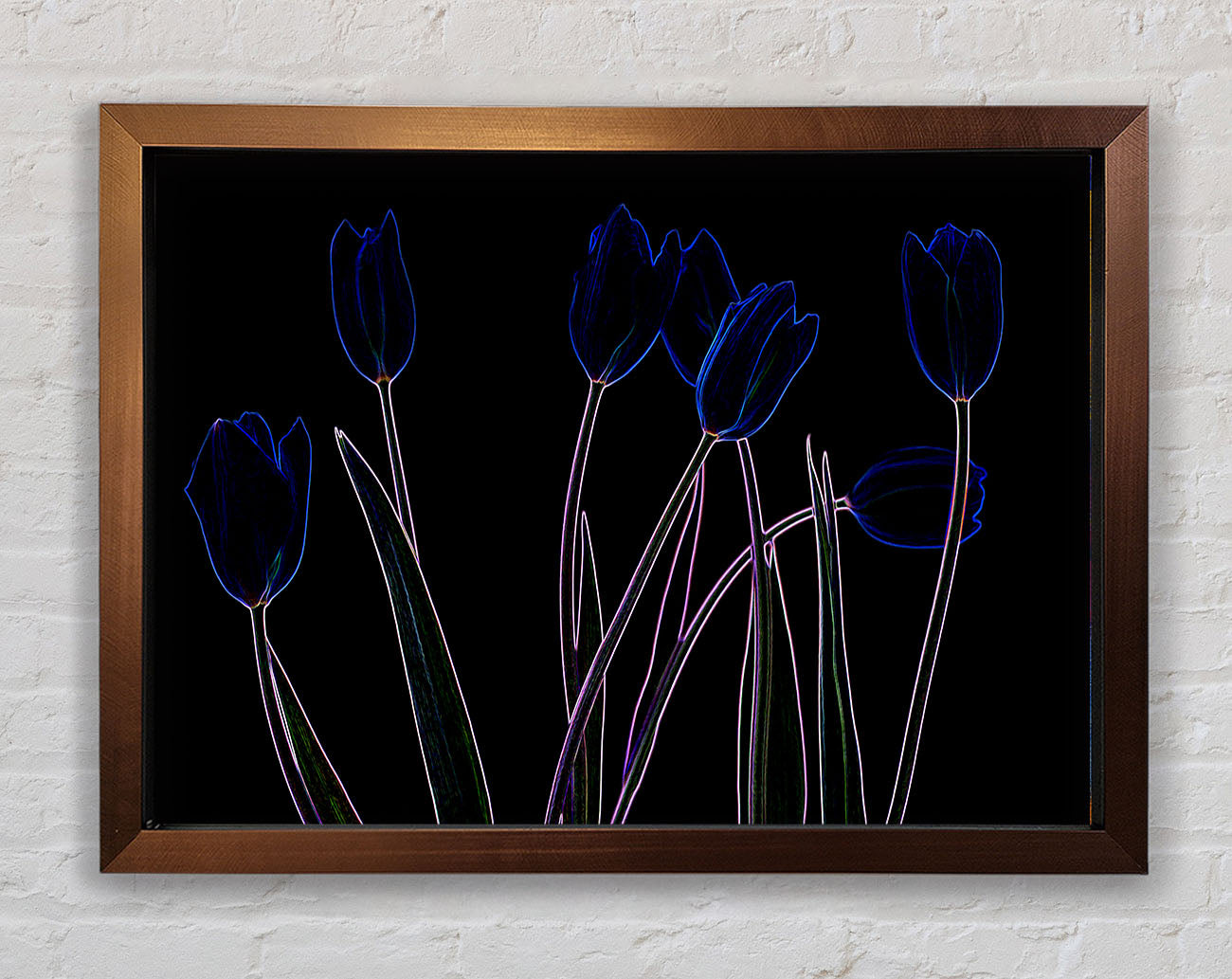 Abstract Neon Floral 23 Framed Wall Art
