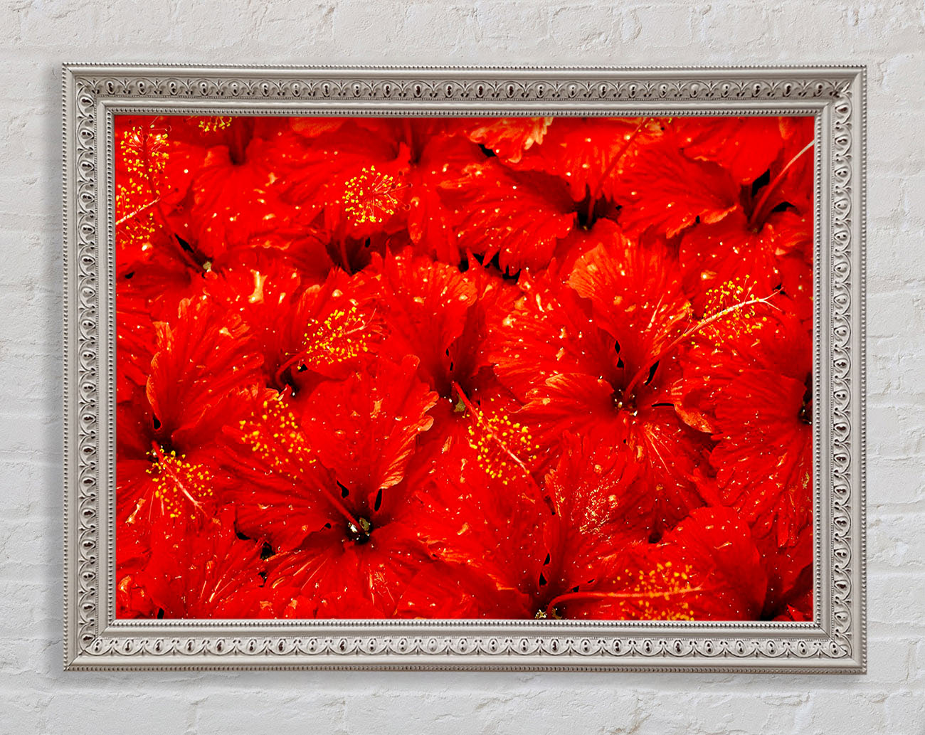 An Ocean Of Red Leaves Framed Wall Art