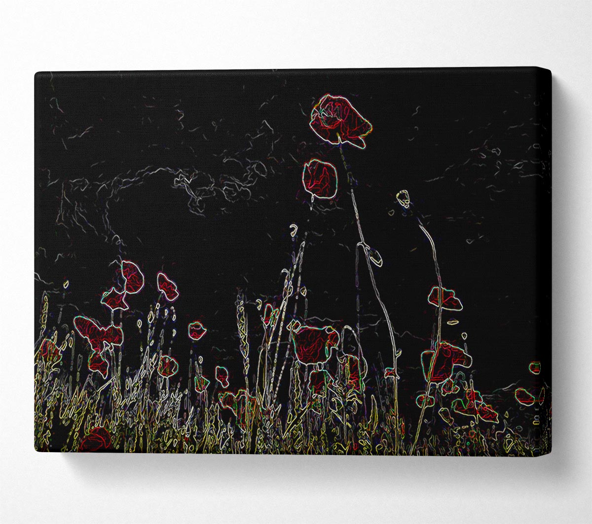 Abstarct Neon Floral 17 Canvas Wall Art