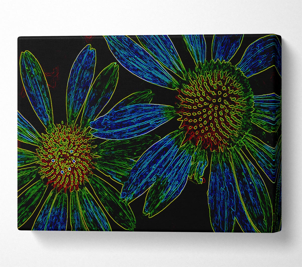 Abstarct Neon Floral 18 Canvas Wall Art
