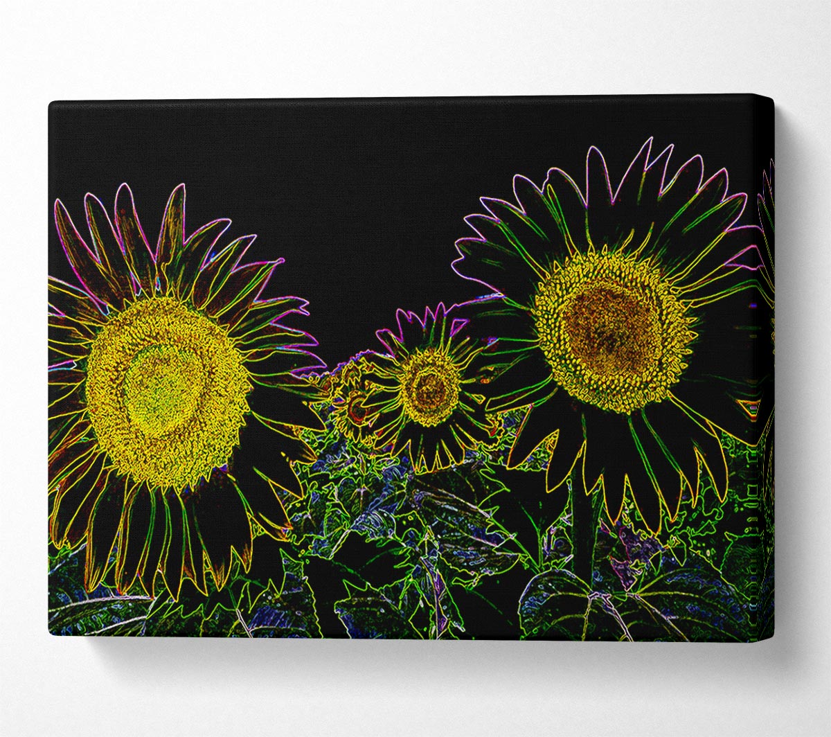 Abstarct Neon Floral 36 Canvas Wall Art