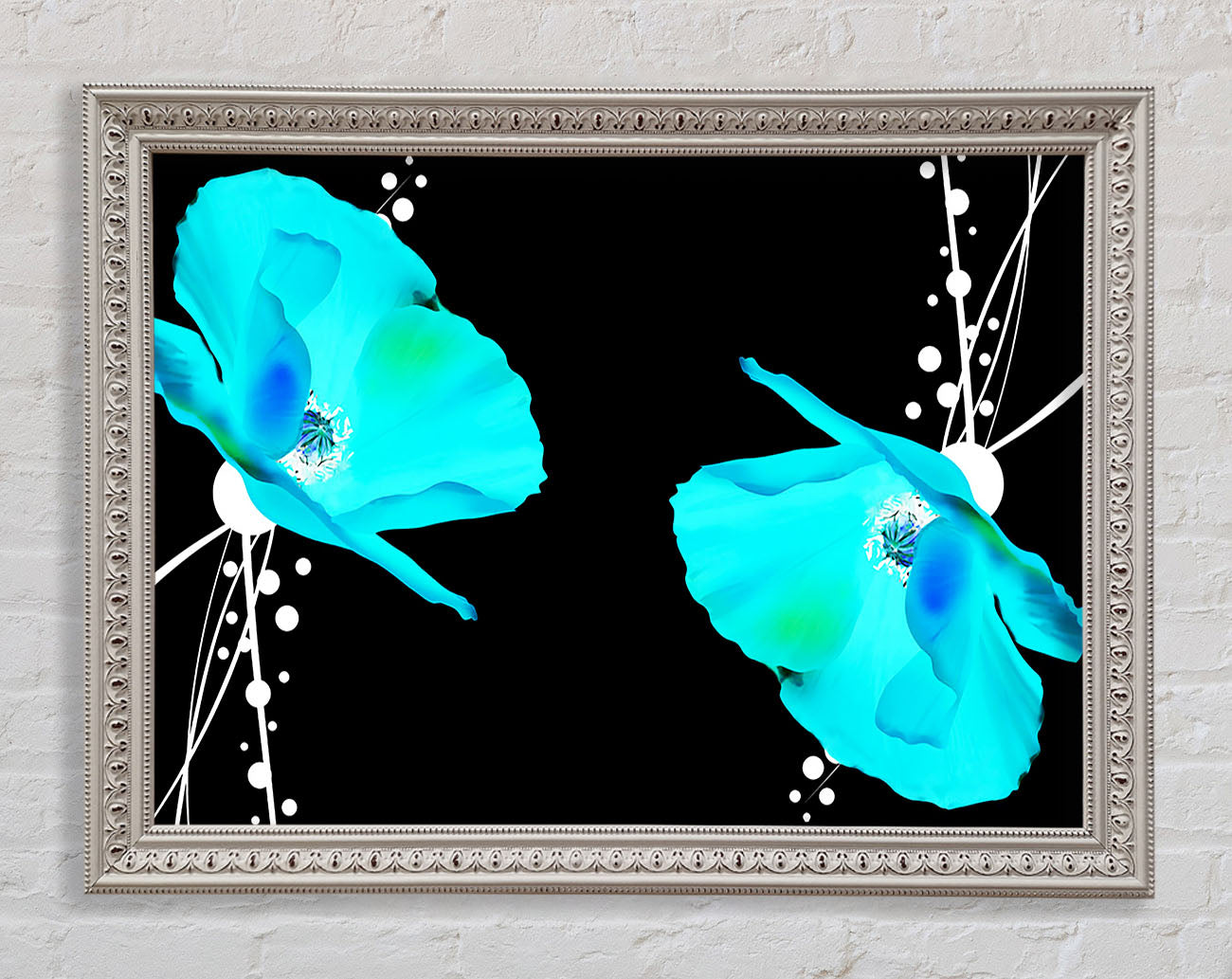 Blue Poppy Abstract Framed Wall Art