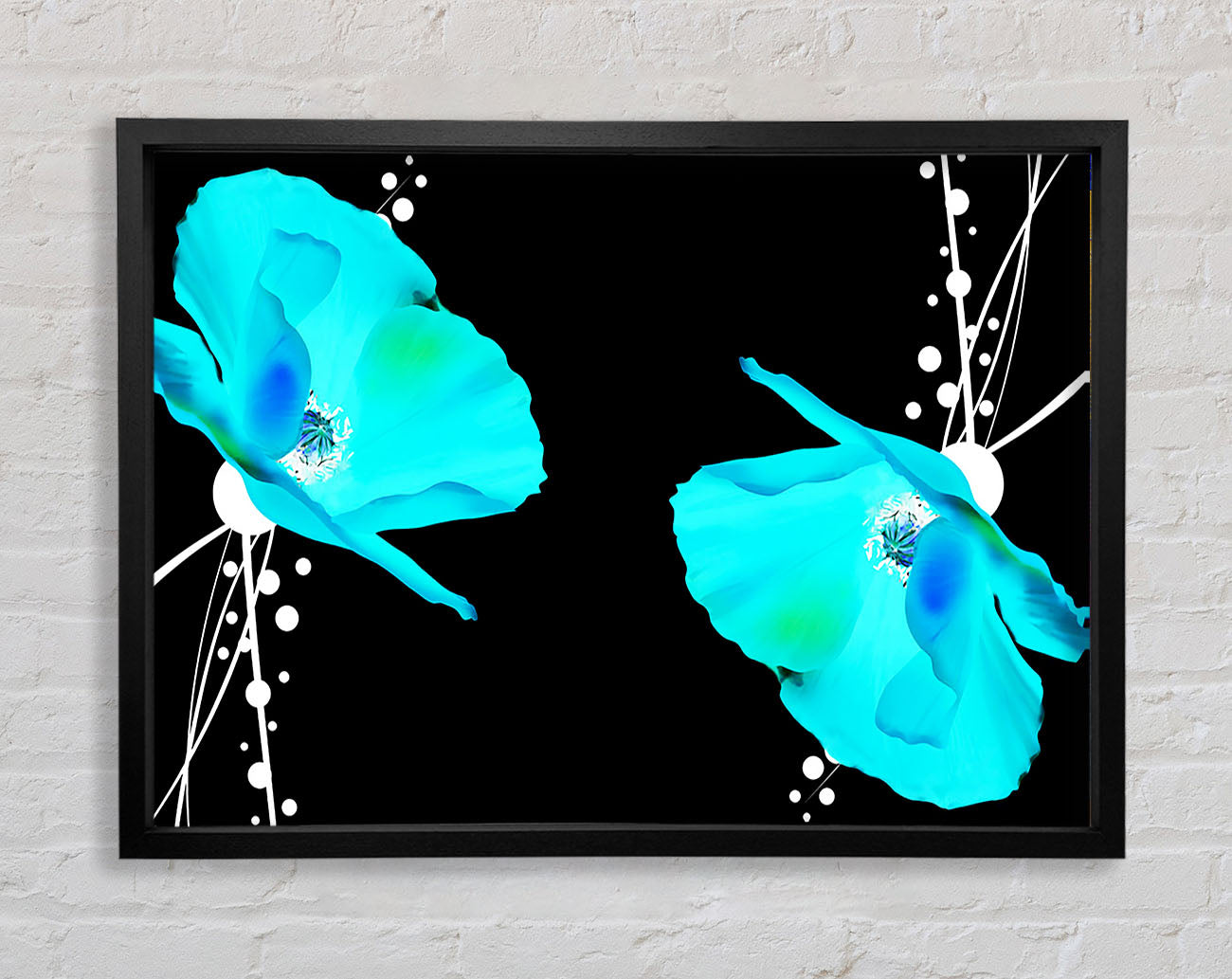 Blue Poppy Abstract Framed Wall Art
