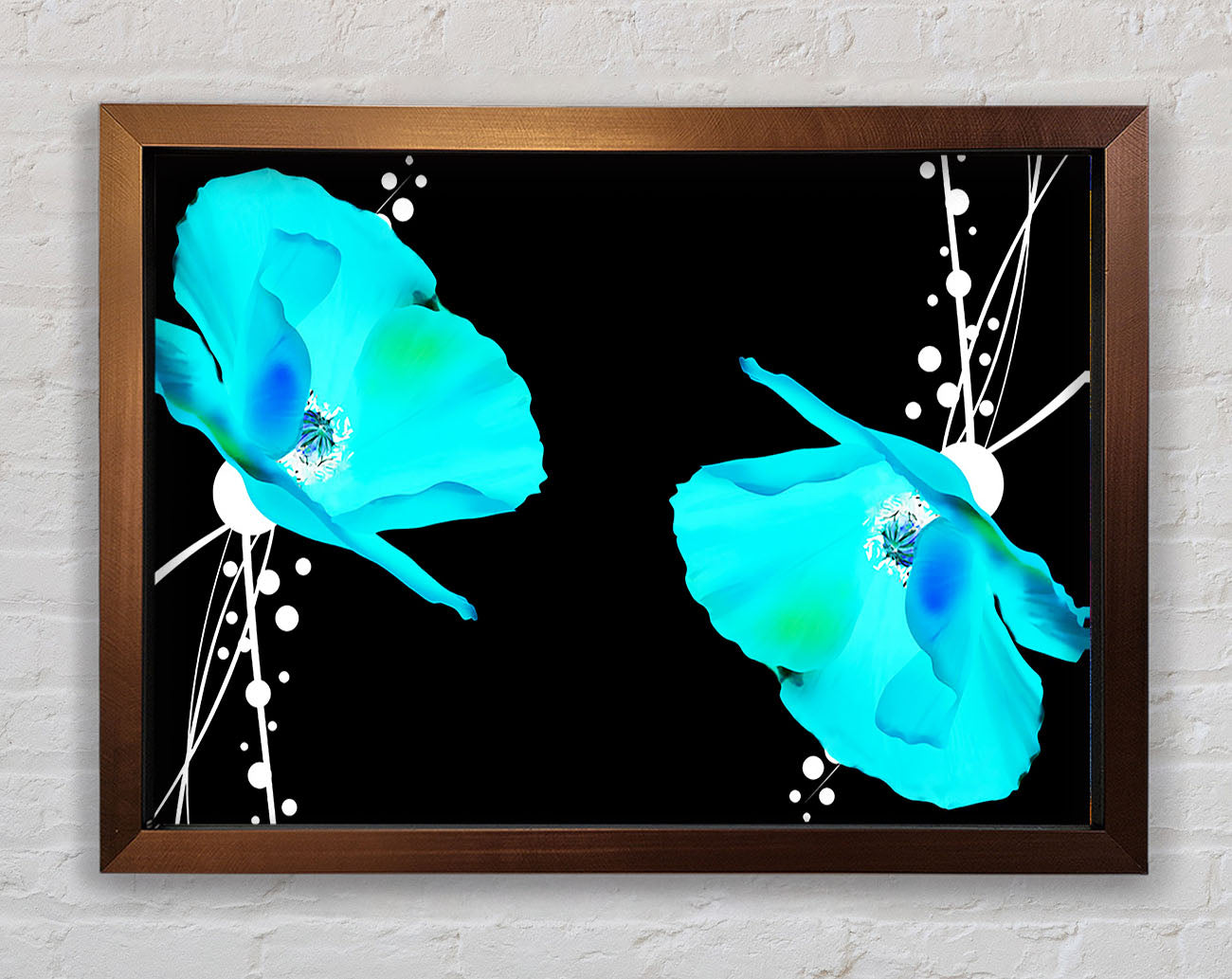 Blue Poppy Abstract Framed Wall Art