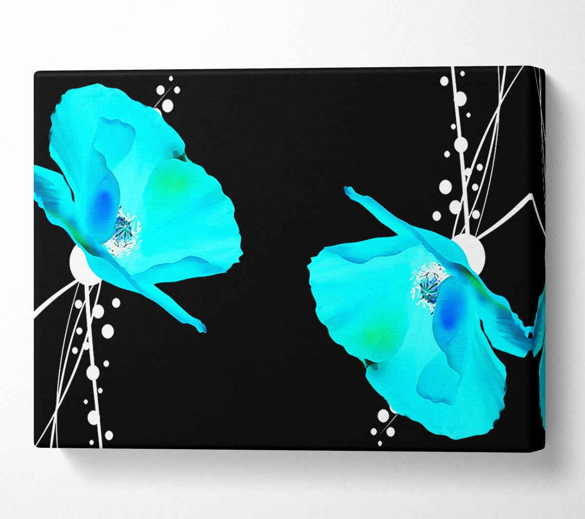 Blue Poppy Abstract Canvas Wall Art