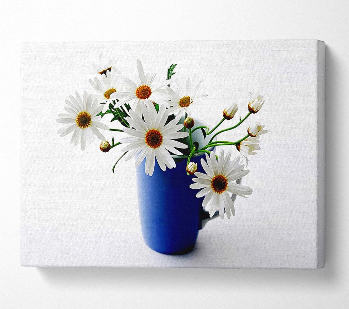 A Vase Of White Daisies Canvas Wall Art