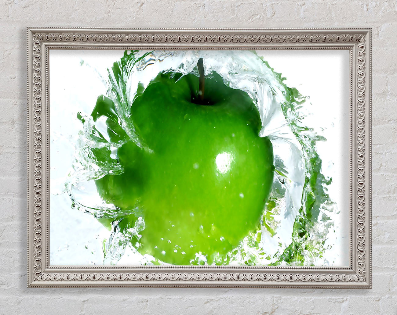 Apple Water Splash Framed Wall Art