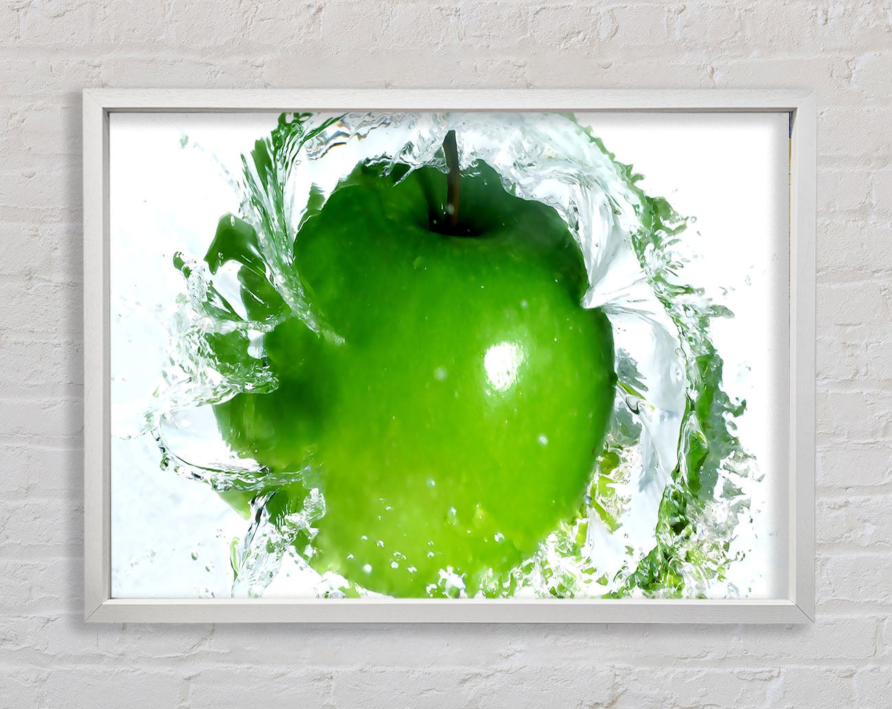Apple Water Splash Framed Wall Art