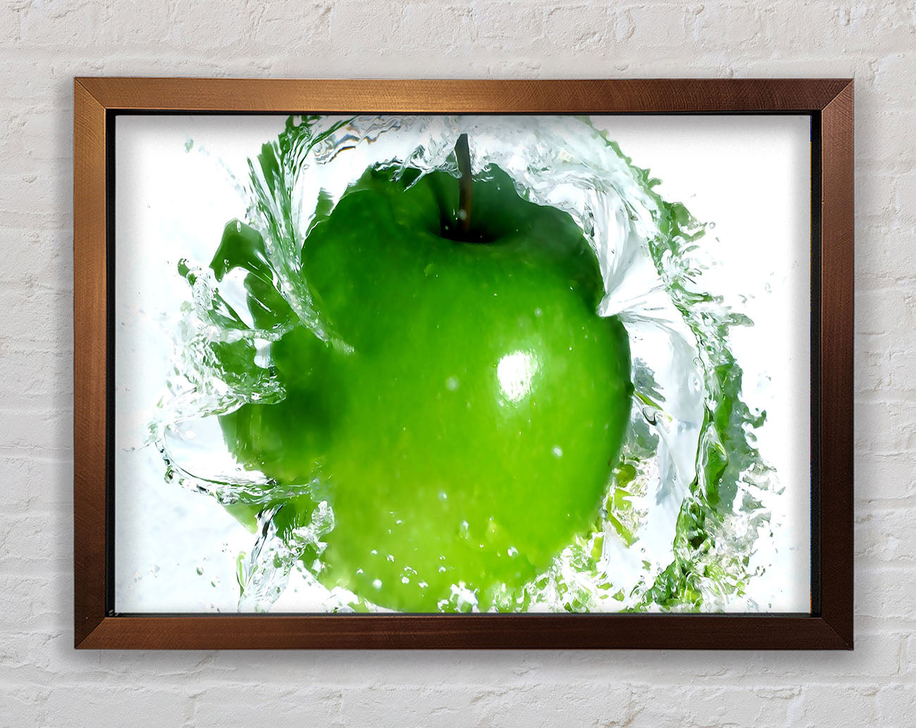 Apple Water Splash Framed Wall Art